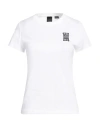 Pinko Woman T-shirt White Size L Cotton, Elastane, Polyester