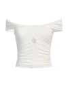 Pinko Woman Top White Size L Viscose, Elastane In White