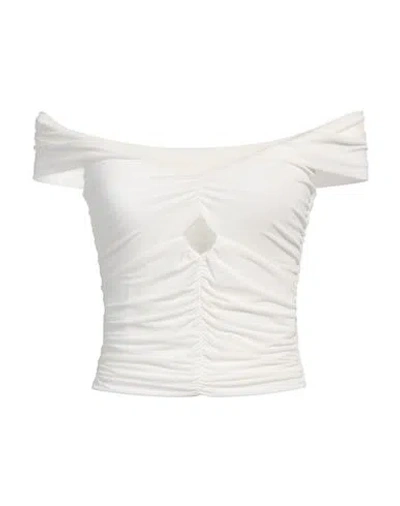 Pinko Woman Top White Size L Viscose, Elastane