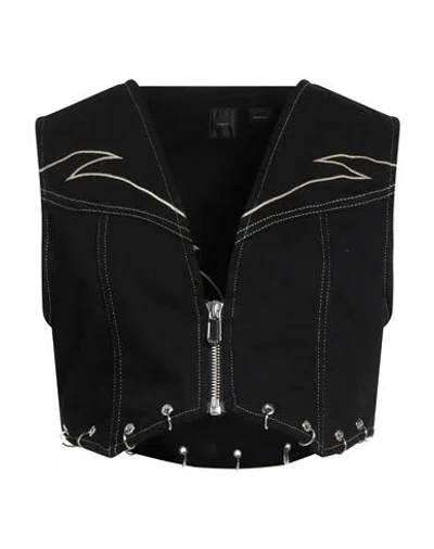 Pinko Woman Tailored Vest Black Size L Cotton