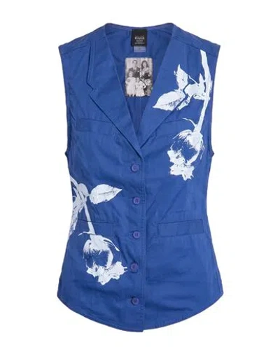 Pinko Woman Tailored Vest Blue Size Xs Cotton