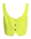 Pinko Woman Tailored Vest Lime Green Size 10 Polyester, Elastane In Yellow