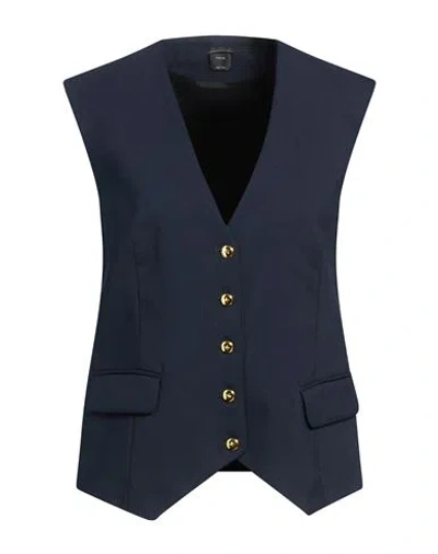 Pinko Woman Tailored Vest Midnight Blue Size S Polyester, Wool, Elastane