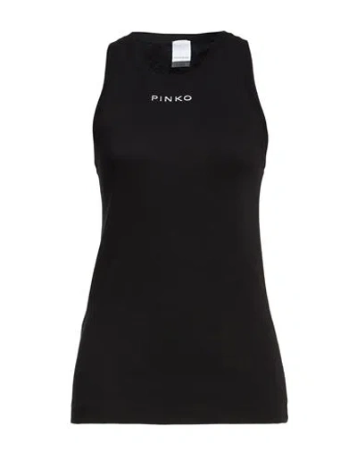 Pinko Woman Tank Top Black Size L Cotton, Elastane