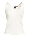 Pinko Woman Tank Top Ivory Size M Cotton, Lyocell, Elastane In White