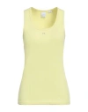 Pinko Woman Tank Top Pastel Yellow Size L Cotton, Elastane