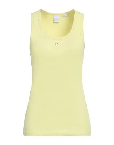 Pinko Woman Tank Top Pastel Yellow Size L Cotton, Elastane In Yellow