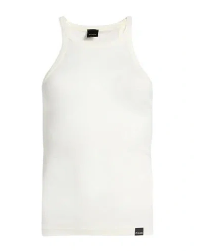 Pinko Woman Tank Top White Size L Cotton In Multi
