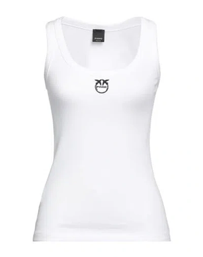 Pinko Woman Tank Top White Size S Cotton, Elastane