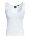 Pinko Woman Tank Top White Size Xxs Cotton, Lyocell, Elastane