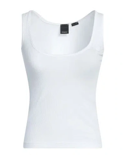 Pinko Woman Tank Top White Size Xxs Cotton, Lyocell, Elastane In White
