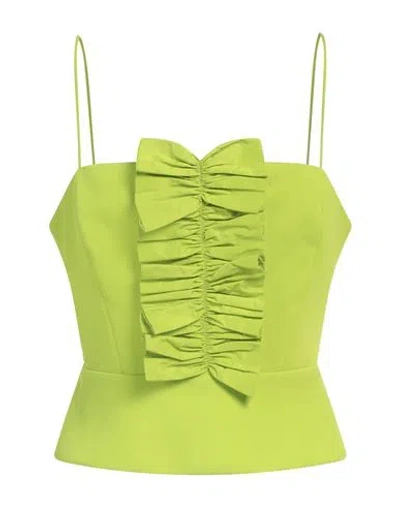 Pinko Woman Top Lime Green Size 10 Polyester, Elastane