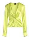 Pinko Woman Top Lime Green Size 10 Silk, Elastane