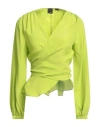 Pinko Woman Top Lime Green Size 4 Acetate, Silk In Acid Green