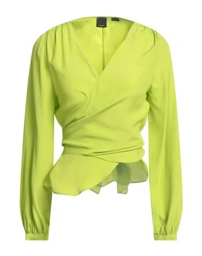 Pinko Woman Top Lime Green Size 4 Acetate, Silk In Acid Green