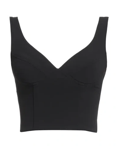 Pinko Woman Top Black Size 10 Polyester, Elastane