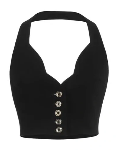 Pinko Woman Top Black Size 8 Polyester, Elastane