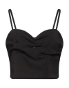 Pinko Woman Top Black Size 12 Polyester, Elastane