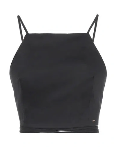 Pinko Woman Top Black Size 2 Cotton, Polyamide, Elastane