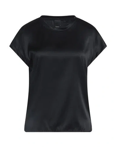 PINKO PINKO WOMAN TOP BLACK SIZE 2 SILK, ELASTANE