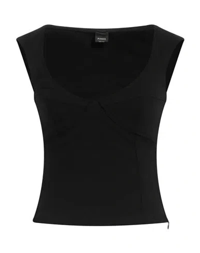 Pinko Woman Top Black Size 8 Viscose, Polyamide, Elastane