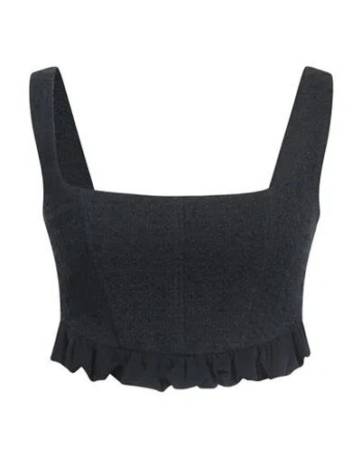 Pinko Woman Top Black Size 4 Cotton, Acrylic, Polyester, Wool, Viscose