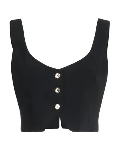 Pinko Woman Top Black Size 4 Polyester, Elastane