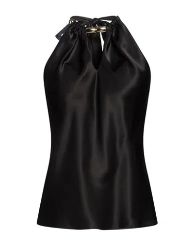 Pinko Woman Top Black Size 6 Acetate, Polyester
