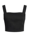 Pinko Woman Top Black Size 4 Linen, Viscose, Elastane