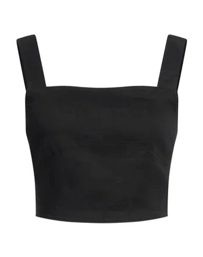 Pinko Woman Top Black Size 4 Linen, Viscose, Elastane