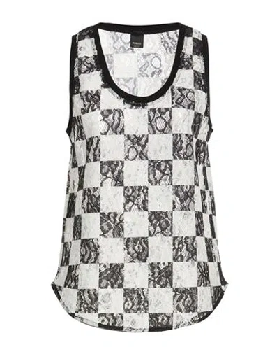 Pinko Woman Top Black Size 6 Nylon, Viscose, Elastane In Multi