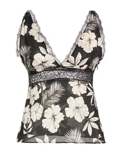 Pinko Woman Top Black Size 6 Polyester In Multi