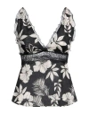 Pinko Floral-print Tank Top In Black