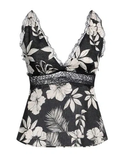 PINKO PINKO WOMAN TOP BLACK SIZE 12 POLYESTER, POLYAMIDE