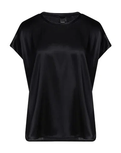 Pinko Woman Top Black Size 6 Silk, Elastane