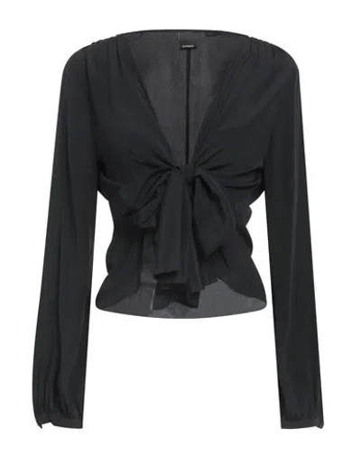 Pinko Woman Top Black Size 8 Acetate, Silk In Black