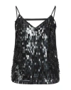Pinko Woman Top Black Size 8 Polyester In Black
