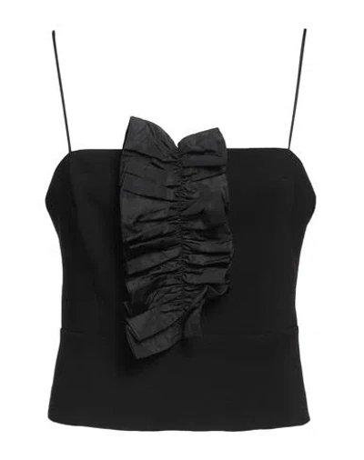 Pinko Woman Top Black Size 6 Polyester, Elastane
