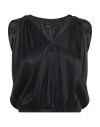 Pinko Woman Top Black Size 8 Silk, Elastane