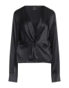 Pinko Woman Top Black Size 10 Silk, Elastane