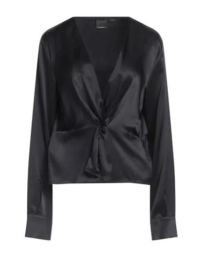 Pinko Woman Top Black Size 10 Silk, Elastane