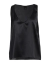Pinko Woman Top Black Size 6 Silk, Elastane