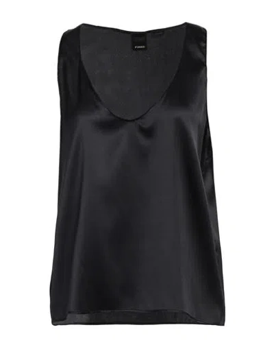 Pinko Woman Top Black Size 6 Silk, Elastane