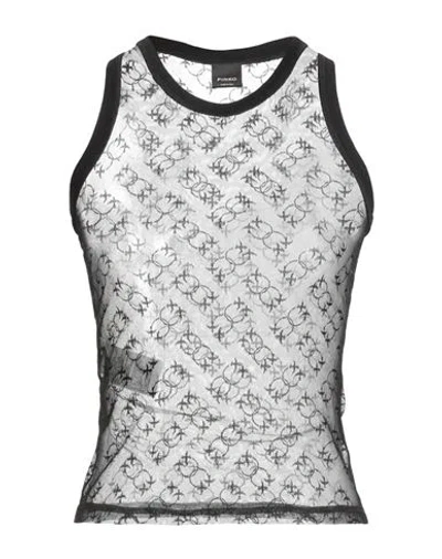 Pinko Woman Top Black Size L Nylon, Elastane In Multi