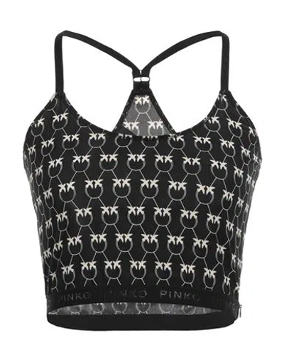Pinko Woman Top Black Size L Polyester, Elastane, Polyamide