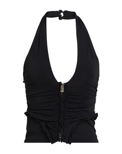 Pinko Woman Top Black Size L Viscose, Elastane