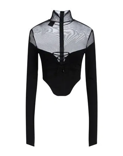 Pinko Woman Top Black Size S Viscose, Polyamide, Elastane