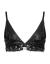 Pinko Woman Top Black Size L Lambskin, Goat Skin, Polyester, Elastane In Black