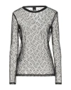 Pinko Woman Top Black Size M Nylon, Elastane, Cotton In Gray