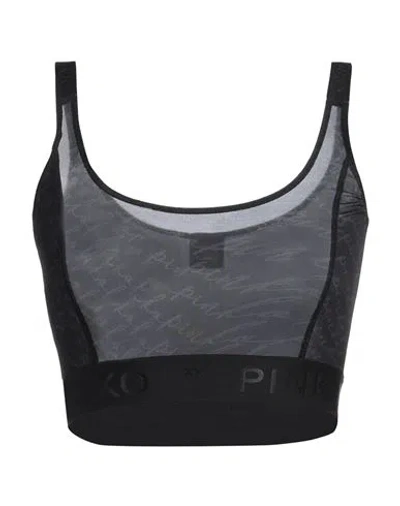 Pinko Woman Top Black Size S Polyamide, Elastane, Polyester